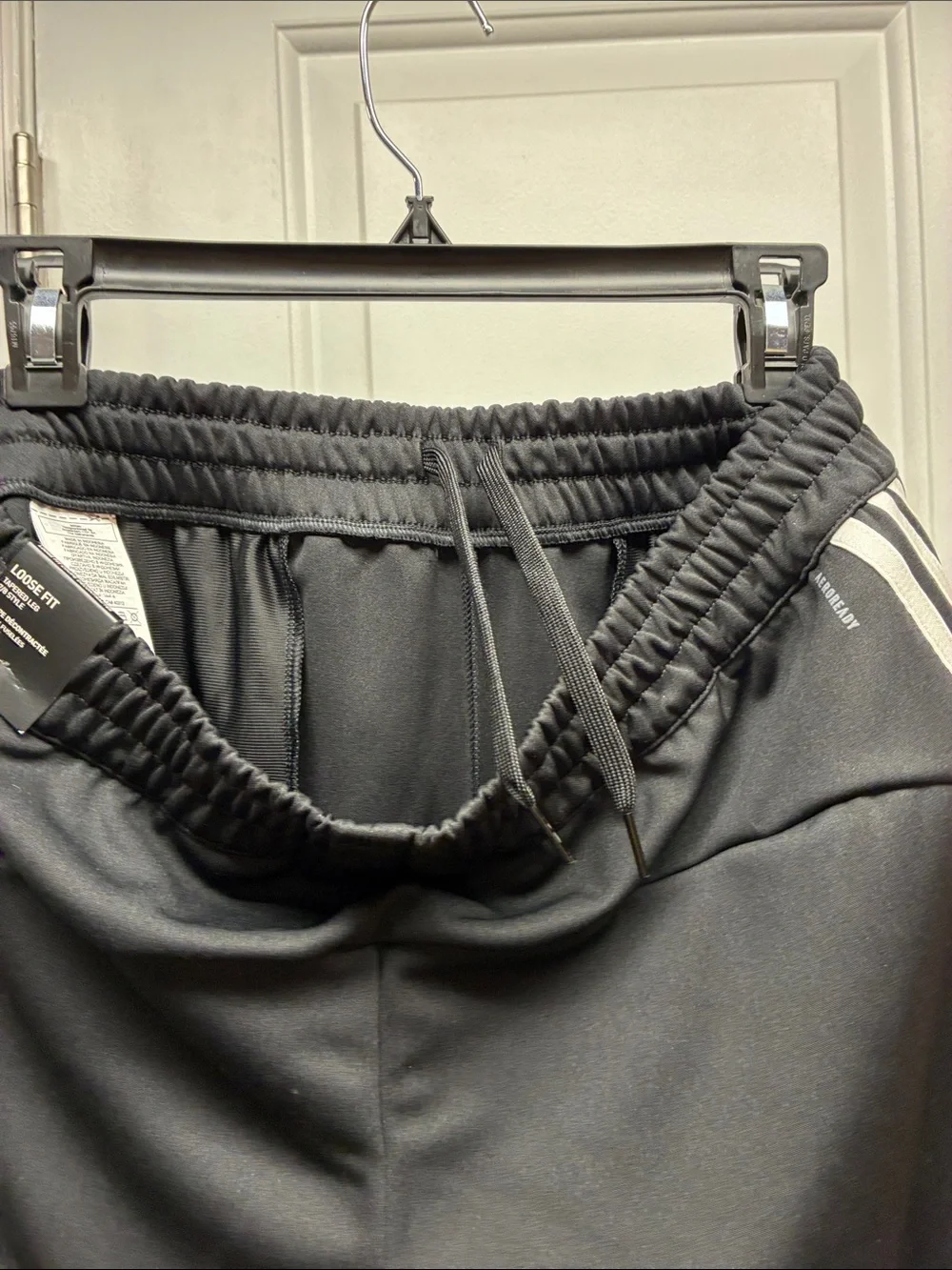 adidas Black Joggers with White Side Stripes